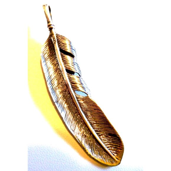 Sterling Silver Red Jasper Feather Pendant (1370) - Picture 3 of 3